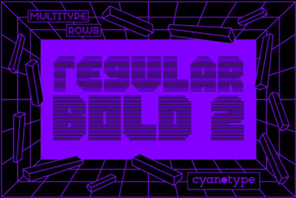 MultiType Rows Regular Bold 2: A Unique Pixelated Display Typeface